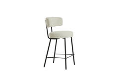 Bar chair 52,5x51x93 cm HARVIE cream+matt black