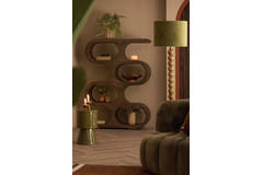 Side table Ø30x49 cm NYSA shiny olive green