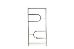 Cabinet open 100x36x206 cm LOFI nickel+glass clear