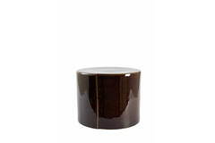 Side table Ø42x34 cm CHULILLA ceramics dark brown