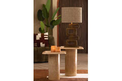 Side table 40x40x48 cm LUARCA ceramics light peach