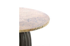 Side table Ø60x43 cm OBIDOS orange-grey marble+d brown