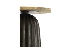 Side table Ø60x43 cm OBIDOS orange-grey marble+d brown