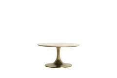 Side table Ø74x36 cm TOMAR sand-pink marble+light gold