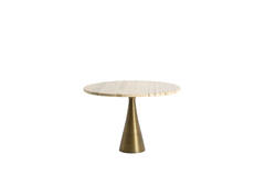 Coffee table Ø60x40 cm BAHIA sand travertine+antique bronze
