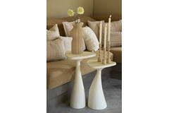 Side table 33x33x49 cm VAROLI matt cream