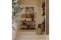 Console 160x38x85 cm QIO wood oil brown+matt beige