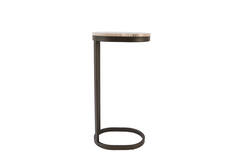 Side table 30x23x60 cm LURO marble sand+matt brown-bronze