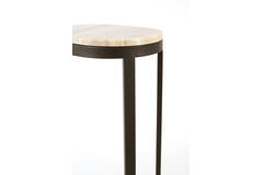 Side table 30x23x60 cm LURO marble sand+matt brown-bronze