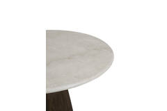 Dining table Ø120x76 cm SOY marble sand+mango wood choc brwn