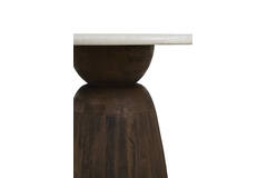 Dining table Ø120x76 cm SOY marble sand+mango wood choc brwn