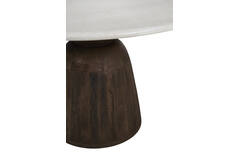 Dining table Ø140x76 cm SOY marble sand+mango wood choc brwn