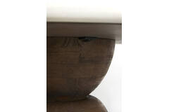 Dining table Ø140x76 cm SOY marble sand+mango wood choc brwn