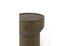 Coffee table Ø40x50 cm WELU mango wood chocolate brown
