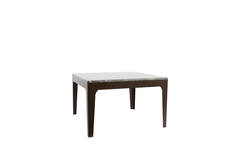 Side table 61x61x38 cm LEV marble dark brown+antique bronze