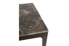 Side table 61x61x38 cm LEV marble dark brown+antique bronze