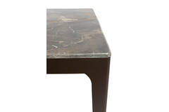 Side table 61x61x38 cm LEV marble dark brown+antique bronze