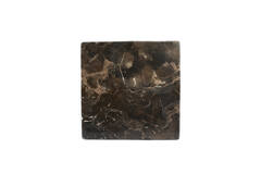 Side table 61x61x38 cm LEV marble dark brown+antique bronze