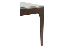 Side table 61x61x38 cm LEV marble dark brown+antique bronze