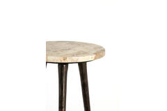Pillar S/2 Ø30x84+Ø35x101,5 cm ZYN marble taupe+brown bronze