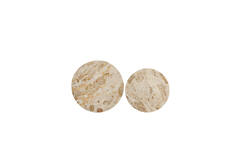 Pillar S/2 Ø30x84+Ø35x101,5 cm ZYN marble taupe+brown bronze