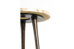 Pillar S/2 Ø30x84+Ø35x101,5 cm ZYN marble taupe+brown bronze