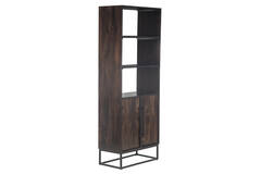 Cabinet 75x40x200 cm QUYN mango wood chocolate brown+black