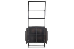 Cabinet 75x40x200 cm QUYN mango wood chocolate brown+black