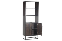 Cabinet 75x40x200 cm QUYN mango wood chocolate brown+black