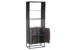 Cabinet 75x40x200 cm QUYN mango wood chocolate brown+black