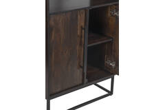 Cabinet 75x40x200 cm QUYN mango wood chocolate brown+black