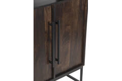 Cabinet 75x40x200 cm QUYN mango wood chocolate brown+black