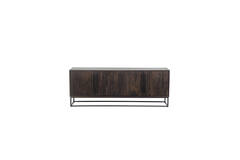 Cabinet 200x45x75 cm QUYN mango wood chocolate brown+black