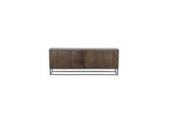 Cabinet 200x45x75 cm QUYN mango wood chocolate brown+black