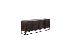 Cabinet 200x45x75 cm QUYN mango wood chocolate brown+black