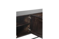 Cabinet 200x45x75 cm QUYN mango wood chocolate brown+black
