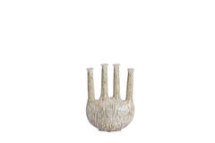 Vase deco 24,5x11,5x34,5 cm BEKAPO ceramics beige