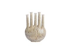 Vaas deco 34x14x48 cm BEKAPO keramiek beige