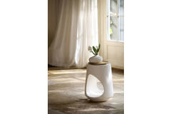 Vaas deco 18x15,5x11,5 cm ASSAGO keramiek crème