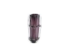 Vase 20,5x13x29 cm ASHORO glass dark purple