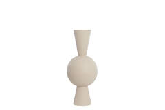 Vaas deco Ø30x75 cm CHEDI mat licht grijs