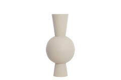 Vaas deco Ø39x83 cm CHEDI mat licht grijs