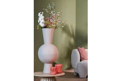 Vaas deco Ø39x83 cm CHEDI mat licht grijs