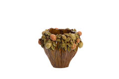 Vase deco Ø38x33 cm LEMONI ceramics brown-orange+green