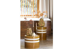 Vaas deco Ø14x15,5 cm CITRUS keramiek bruin-oranje+groen