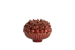 Vaas deco Ø28,5x23 cm POMEGRANATE keramiek bordeaux