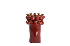 Vaas deco Ø20x29,5 cm POMEGRANATE keramiek bordeaux