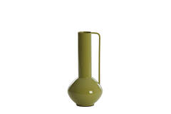 Vase deco Ø12x28 cm PANZANO shiny olive green