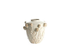 Vaas deco Ø36x36 cm JUANA keramiek crème