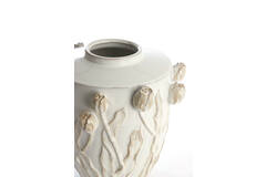 Vaas deco Ø36x36 cm JUANA keramiek crème